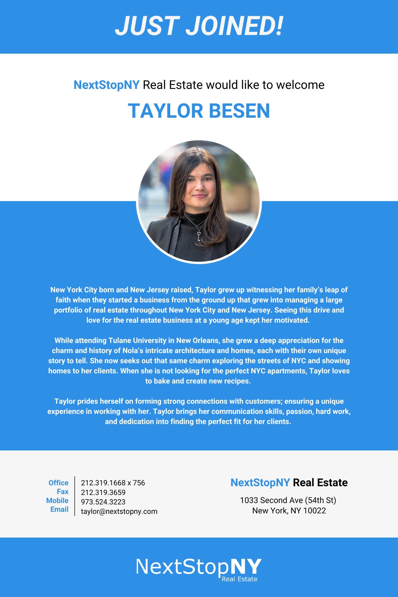 NextStopNY new agent announcement